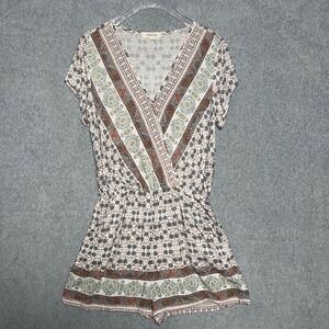 Taylor & Sage Women’s Boho Print Short Sleeve Romper